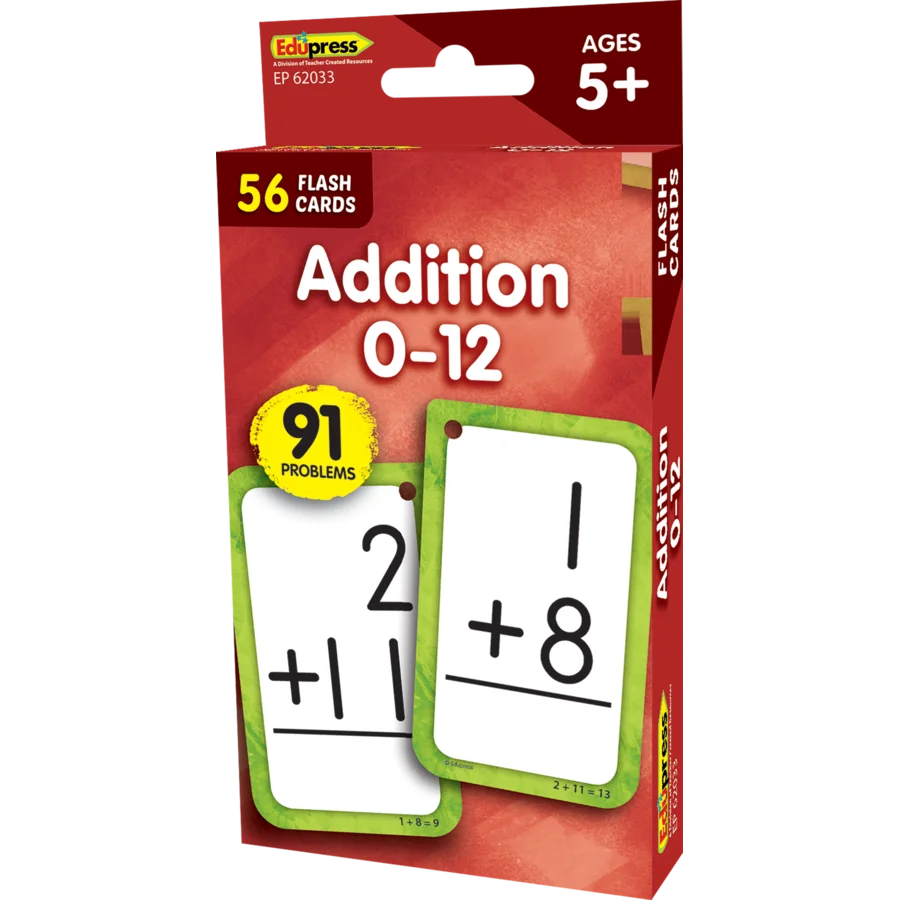 Addition Flashcards, 0-12