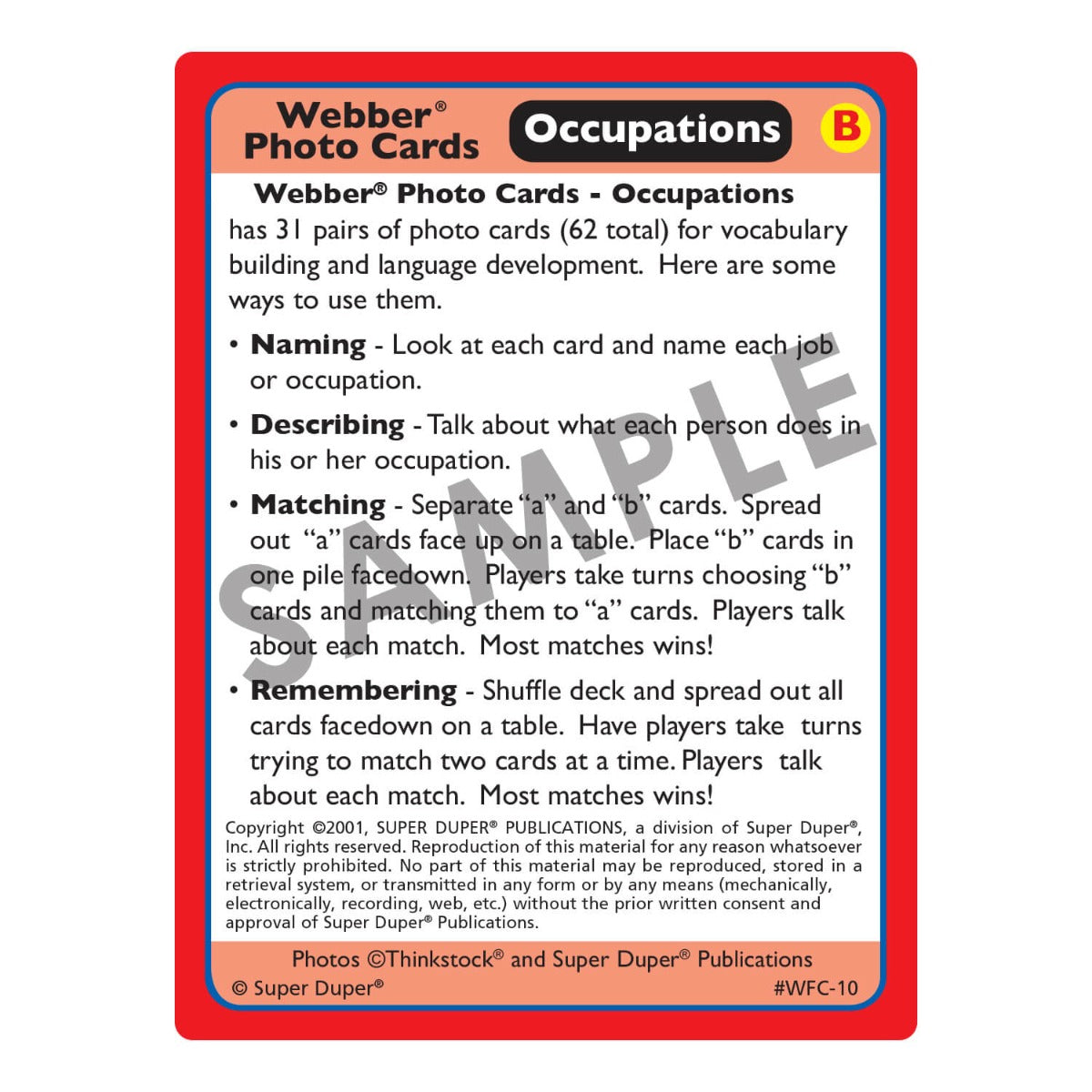 Webber Photo Cards: Occupations