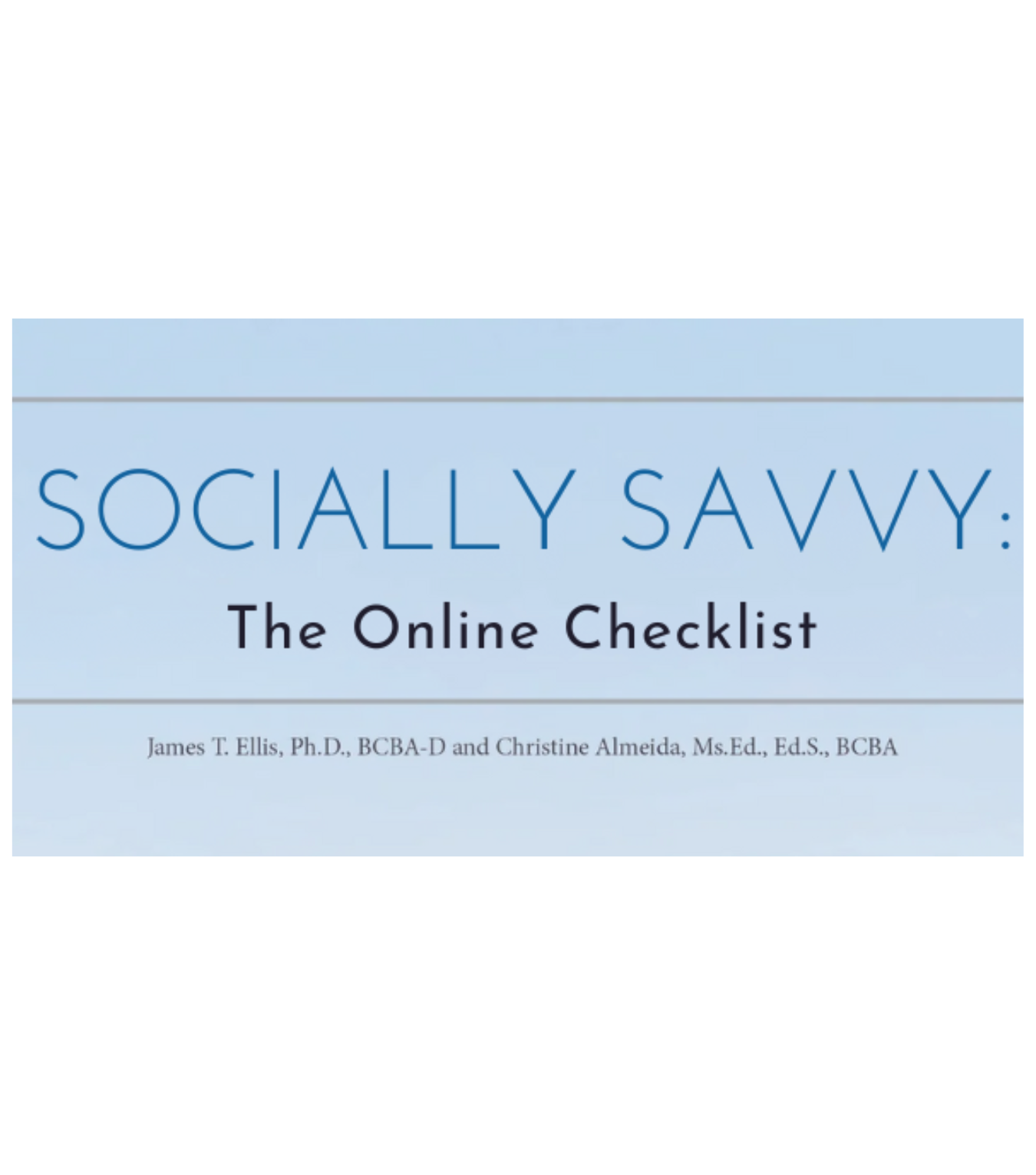 Socially Savvy Online Checklist Assessment- UPDATED