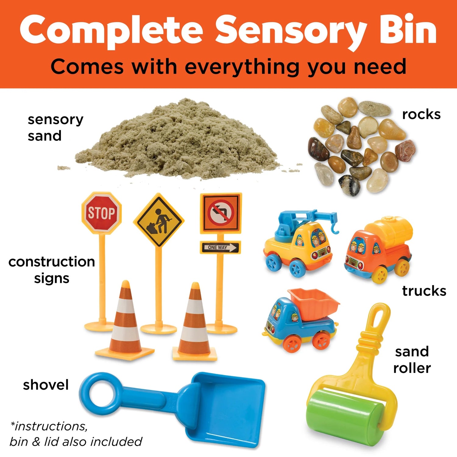 Construction Zone Sensory Bin