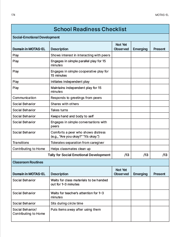 The MOTAS-EL (Meaningful Outcomes Treatment & Assessment Scale Early Learner) Guide