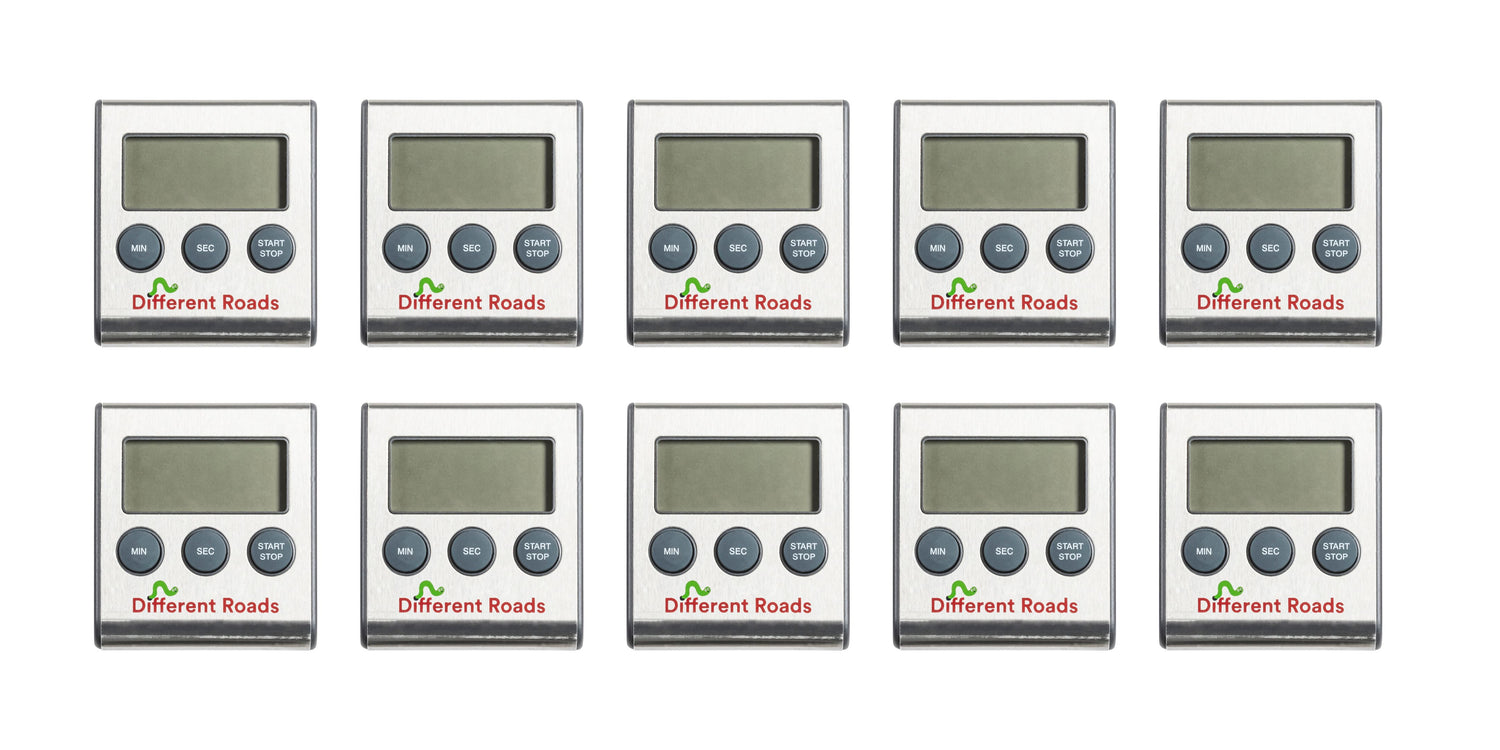 Ten Pack of Digital Timers, Forwards and Backwards, Magnetic back