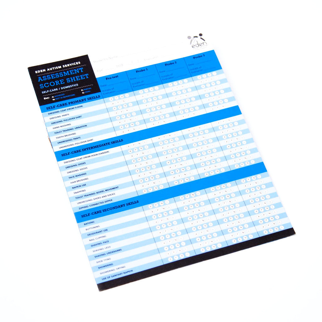 Self-Care & Domestics Assessment Score Sheets: 10-pack