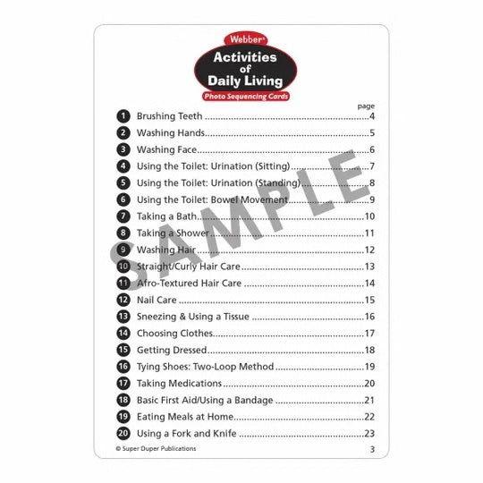 Webber® Activities of Daily Living Photo Sequencing Cards
