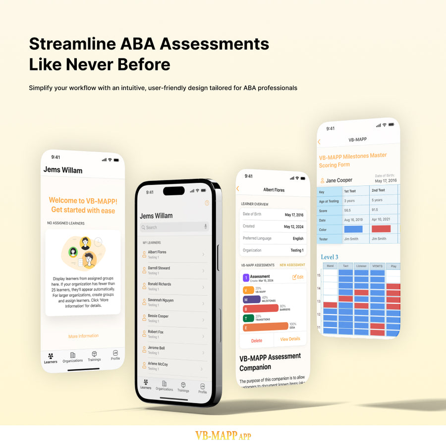VB-MAPP Online App for iPhone, iPad & Web | Different Roads