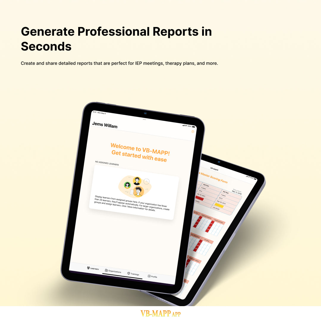 VB-MAPP App for iPhone, iPad and Web