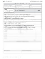 Effective Teaching Procedures: Instructor Therapist Performance Quality Checklists