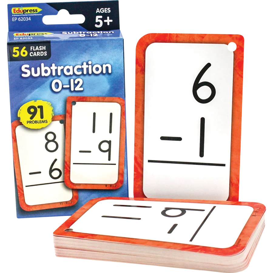 Subtraction Flashcards, 0-12