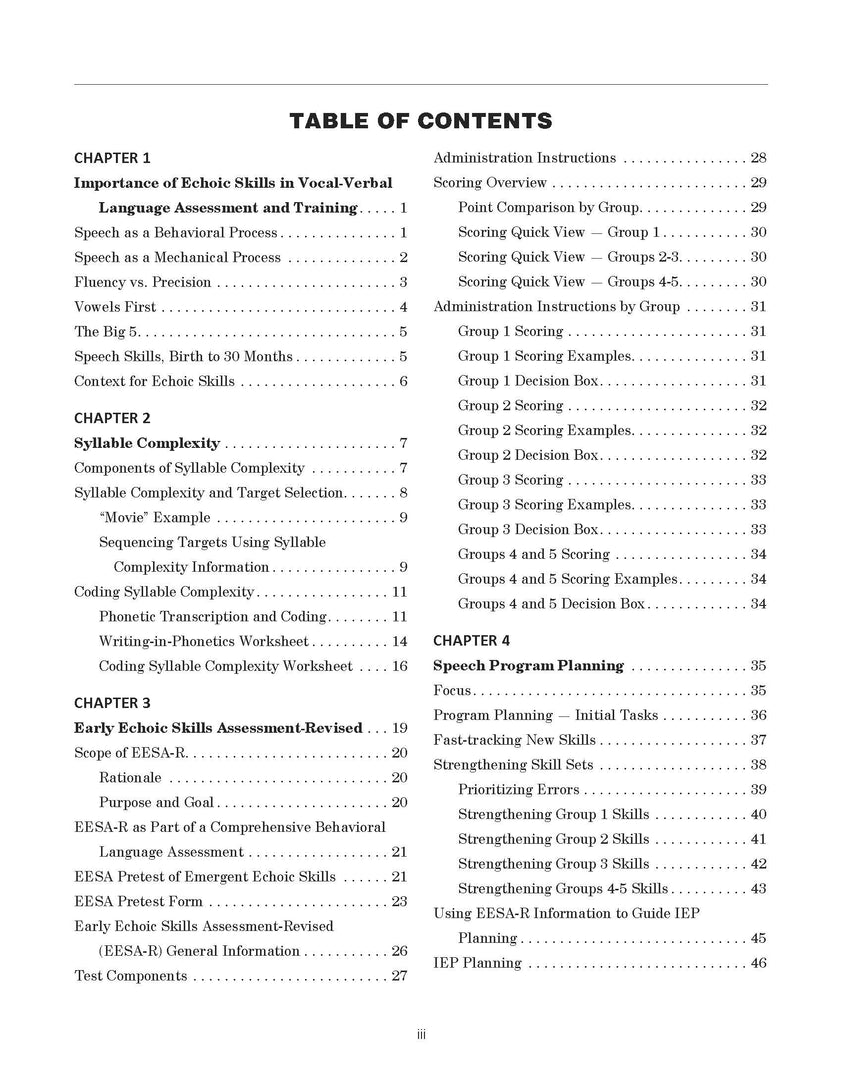 EESA Early Echoic Skills Assessment And Program Planner Set EESA Early Echoic Skills Assessment And Program Planner Set