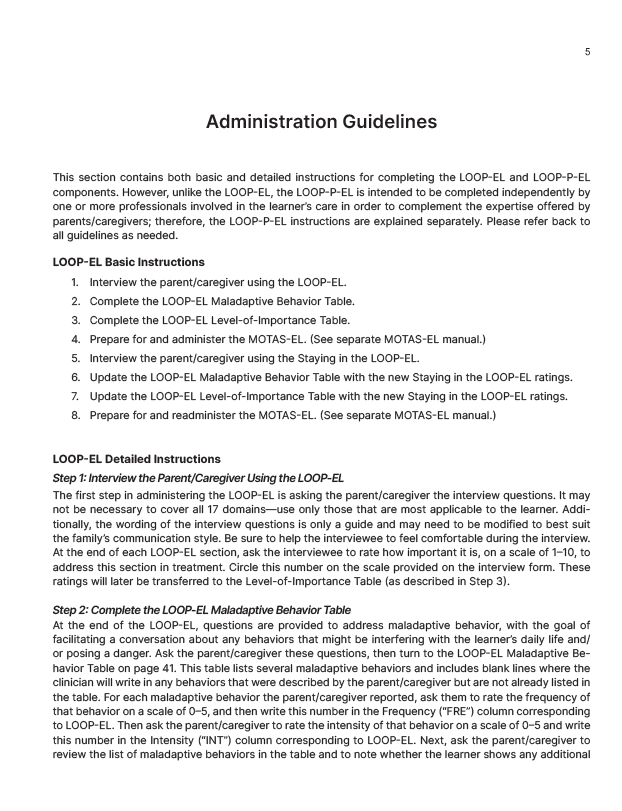 The MOTAS-EL Print Bundle: Guide, LOOP Interviews, and the Scoring Sheets