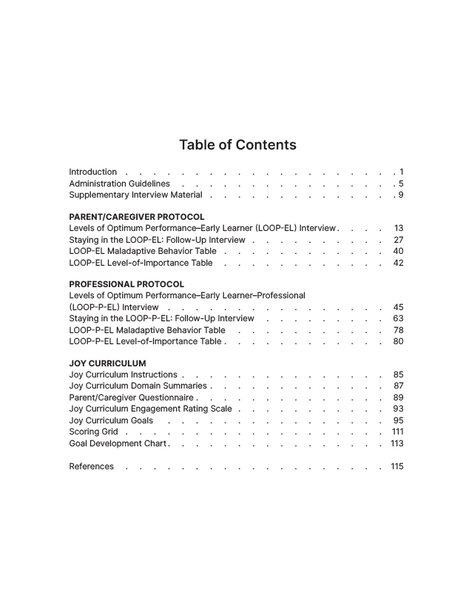 Levels of Optimum Performance Early Learner (LOOP-EL): Structured Interviews for the MOTAS-EL