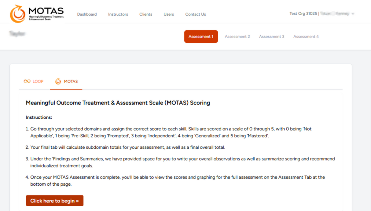 The MOTAS Online Platform