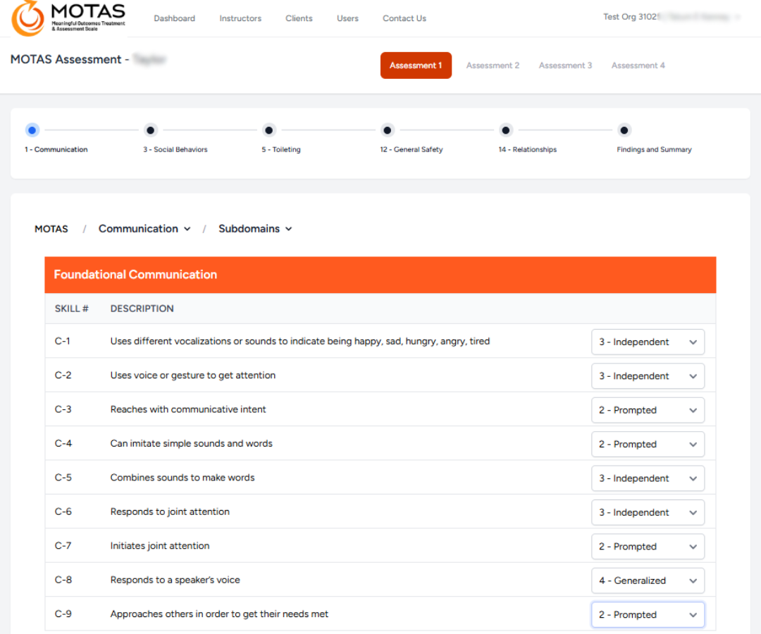 The MOTAS Online Platform