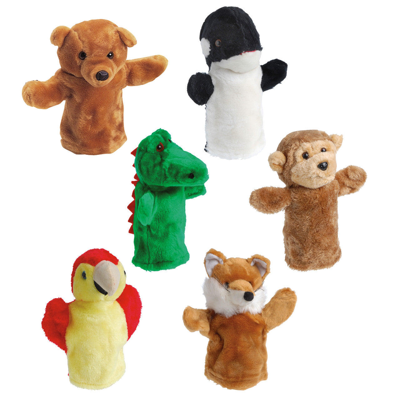 Puppet Animals Plush Animal Hand Puppets - Set of 6 | Different Roads