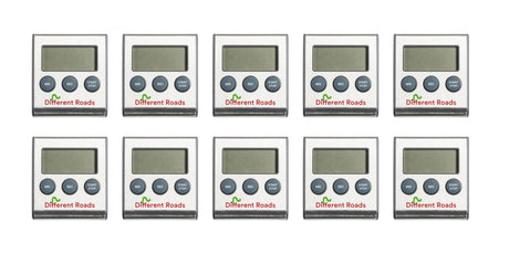 Ten Pack of Digital Timers, Forwards and Backwards, Magnetic back