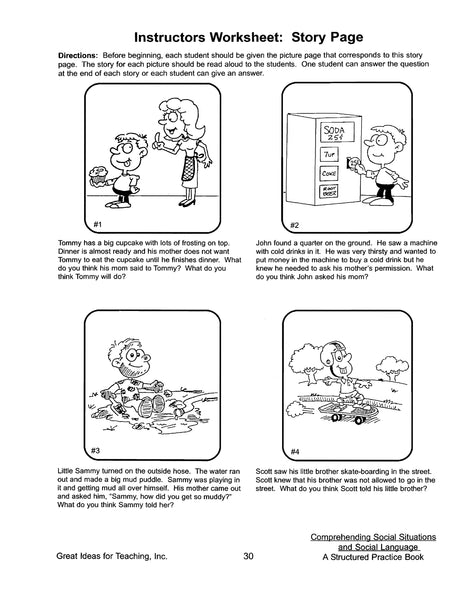 Comprehending Social Situations & Social Language