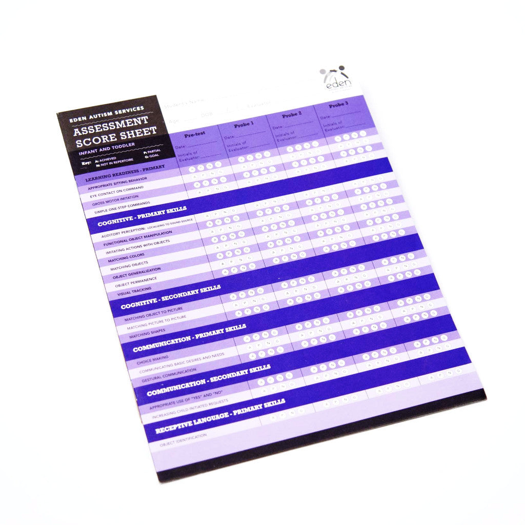 Infant & Toddler Assessment Score Sheets: 10-pack