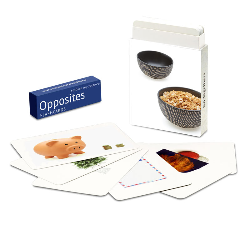Opposites Flashcards: 40 Opposites Photo Cards