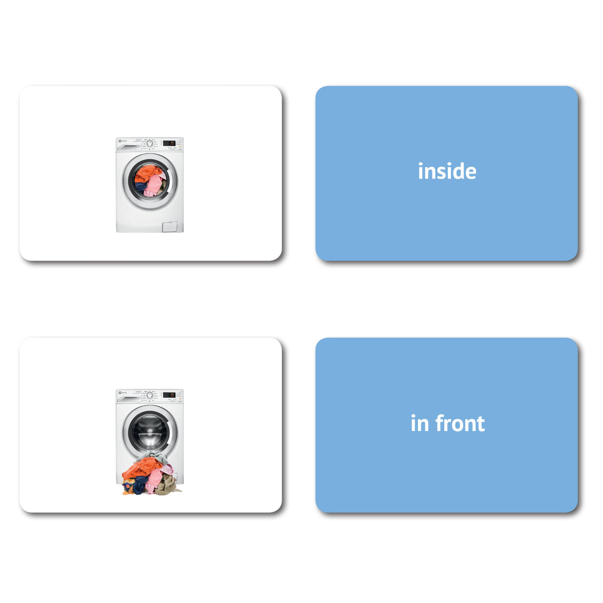 Prepositions Flashcards: 40 Positional Language Photo Cards